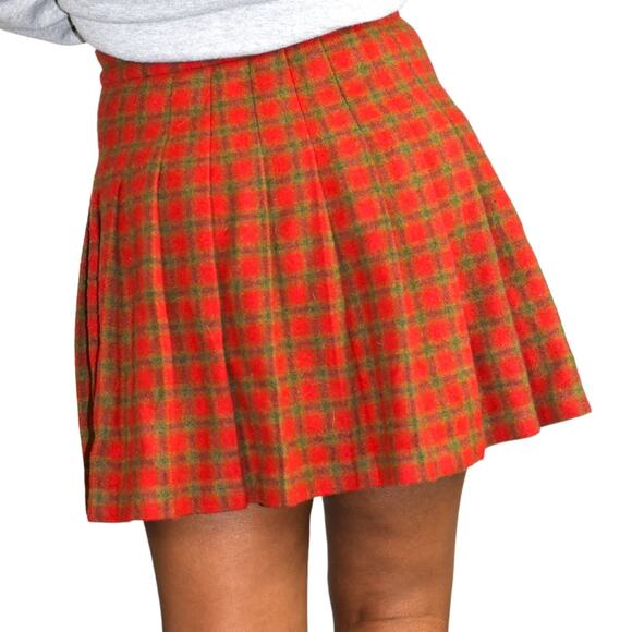 Vintage Abercrombie Plaid Skirt Red Tennis Pleated Mini Tartan Wool Size Small - Picture 5 of 16